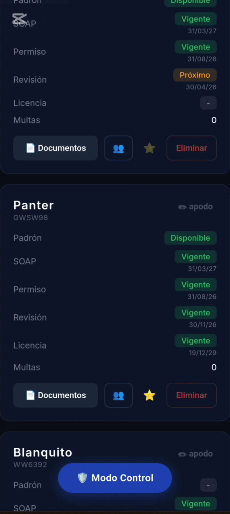 Modo Control Docer